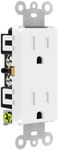 Greencycle Electric Outlets, 16 Pack Duplex Receptacle 15Amp Outlet,125V, 5-15R,3 Wire, Tamper Resistant Wall Plug,Residential Commercial Grade,Ultra-Slim, Heavy Duty,Self-Grounding,UL/CUL, White