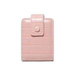 HuaDmaing Lipstick Case Pink Portable Leather Cosmetic Bag Travel Lipstick Holder with Mirror for Storeing Lipstick, Lip Glaze, Powder