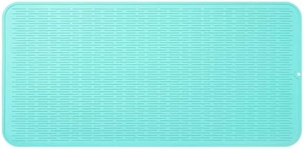 MicoYang Silicone Dish Drying Mat for Multiple Usage,Easy clean,Eco-friendly,Heat-resistant Silicone Mat for Kitchen Counter or Sink,Refrigerator or Drawer Liner Mint XXXXXL 36inches x 18inches