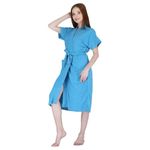 Kuber Industries Women Bathrobe, Micro Terry, Sky Blue Blue, Free Size, Set of 1