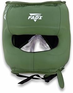 Fadi Sports Authentic Series A1 Boxing Headgear - Pure Leather Head Guard for Kids and Adults in MMA, Kickboxing, Muay Thai, Karate, Martial Arts and Taekwondo (Green, S/M)