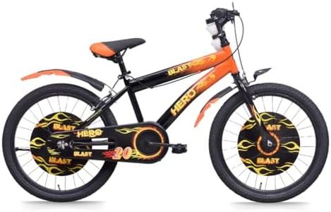 Hero Blast 20T Single Speed Bicycle for Kids | Black-Orange | Rigid Suspension | Caliper Brake | Frame:12 Inches | 95% Assembled Cycle(Ready to Ride in 5 Min)