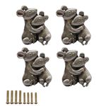 Hdtyyln Cute Mouse Knobs, 4 Pcs Ancient Silver Animal Zinc Alloy Handle Cabinet Drawer Dresser Close Bookcase Cupboard Hardware Door Pull for Home Kitchen Office Accessories (Mouse)