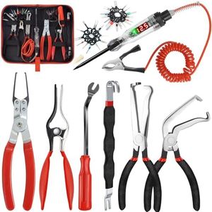SBGGRL 9 PCS Automotive Electrical Disconnect Pliers Kit, High-Carbon Steel Electrical Terminal Connector Separator Removal Clip Set with 37960/37980 Plier, Auto Test Pen, Terminal Pin Repair Tool