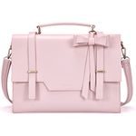 ECOSUSI Laptop Messenger Bag Women Briefcase 15.6 inch Laptop Satchel Handbags, Pink, Large, Satchel