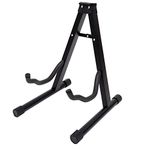 Straame Universal Guitar Stand - A-frame Guitar Holder, Sturdy, Portable & Foldable Floor Stand For All Guitars - Electric & Travel Guitar Fit Stand - Non-Slip Feet - Black