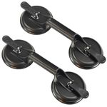 2 Pack Glass Suction Cups Heavy Duty Aluminum Vacuum Plate Handle Glass Suckers to Lift Large Glass, Glass Suckers Lifters, Tile Suction Cup Lifter, Pad for Lifting, 100 kg Lifting Capacity (Black)