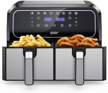 Innsky Friteuse Sans Huile Dual Zone, 8L Air Fryer avec 8 Programmes, Friteuse à Air XXL avec Double Panier, Airfryer Écran Tactile LED, Recettes Françaises