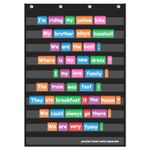 EAMAY Standard Pocket Charts, Clear 10 Pocket Chart for Teacher Lessons in a Classroom or Home Use – Fits Standard 3” Sentence Strips and Word Cards, Black