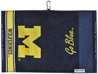 Team Effort Michigan Wolverines Face/Club Jacquard Towel, Blue, Maize