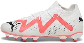 PUMA Men's Future Match Fg/Ag Soccer Shoe, White Black Fire Orchid, 10 UK