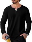 Mancozy Mens T Shirts Casual Breathable Fitness Long Sleveers V-Neck Shirts for Men Medium