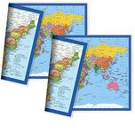 NewSpaceView Classic United States USA and World Desk Map, 2-Sided Print, 2-Sided Sealed Lamination, Small Poster Size 11.5 x 17.5 inches (2 Desk Maps (US Map/Europe Centered World Map))