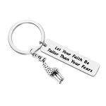 Dabihu Giraffe Gift Key Chain Let Your Faith Be Taller Than Your Fears Spiritual Themed Keychain Gift for Religious, Inspirational Gift Keyring Giraffe Jewelry for Women Giraffe Lovers Friend, Giraffe