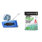 Snow Joe SJBLZD Telescoping Snow Broom with Ice Scraper + MELT25EB MELT 25 Lb. Ice Melter Bundle