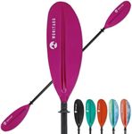 WONITAGO Kayak Paddles with Aluminum Shaft and Reinforced PP Blade, Floating Kayaking Oars, 2 Piece, 220 cm/86 in, Pink