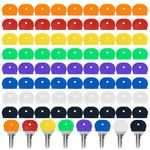 GTILE 96 Pcs Key Cover Caps Tags Key Identifiers Key Labels Key Markers, Key Protection Cover 8 Colors for Standard Flat House Keys