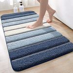 DEXI Bath Mat 60 x 110 cm, Non-Slip Washable Bathroom Mat, Extra Soft and Absorbent Bath Mats for Bathroom Floor, Tub, Shower, Blue