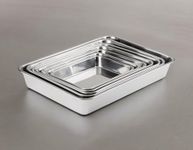 JAYCO Stainless Steel Baking Trays Oven Bakeware Sheet Pan, Set Of 5 Trays, Silver