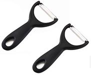 Fruit & Vegetable Swivel Y Peeler for Kitchen Black (2 Set)