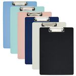 BOMEI Pack A4 Plastic Clipboard, 6Pack Assorted Colors Office Clipboard, 12.5 x 9 Inch