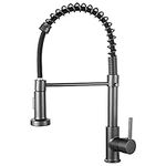 Kitchen Faucet Spring Pull Down Single Handle Brass Deck Mounted Kitchen Sink Faucets (Grey)