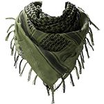 VOCHIC Military Shemagh Arab Tactical Desert Keffiyeh Thickened Scarf Wrap for Women and Men 43"x43", A Green, One Size