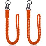 Frienda Heavy Duty Paracord Lanyard Necklace Whistles Strap Braided 550 Keychain Lanyard for Outdoor Activities (Orange, 2 Set)