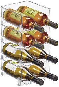 mDesign Portabottiglie Vino in Plastica Robusta - Bottigliera e Scaffale Porta Vino per conservazione ottimale di vini - Struttura componibile - Per 8 bottiglie