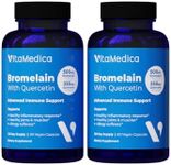 VitaMedica Bromelain & Quercetin Supplement - 500mg Bromelain 250mg Quercetin - 2400 GDU for Immunity, Joint Support, Inflammation and Muscle Recovery - 60 Vegan Capsules - 30 Servings (2 Pack)