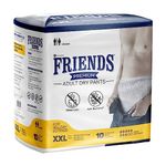 Friends Premium Adult Diapers Pant Style - 10 Count -XXL- with odour lock and Anti-Bacterial Absorbent Core- Waist Size 34-65 Inch ;86-165cm