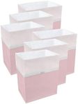 Clean Cubes 13 Gallon Disposable Trash Cans (6-Pack) with Fitted Trash Bags - Reusable Garbage and Recycling Bins for Parties, Events, and More (Pink - 17" Height x 13.5" Width x 10" Depth)