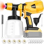 Cordless Paint Sprayer for De-Walt 20V Battery: 300W Brushless Motor HVLP Spray Gun with Copper Nozzle, 3 Spray Patterns - Ideal for House, Cabinets, Cars, Walls, Furniture Painting (NO Battery)