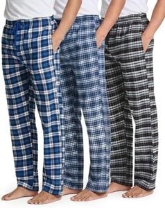Real Essentials 3 Pack Mens Big & Tall King Size Pajama Pants Cotton Soft Pajamas Men Flannel Bottoms Fleece Buffalo Plaid Pj Lounge Pants Sleepwear Pijamas Hombres Woven - Set 1, 4x Tall