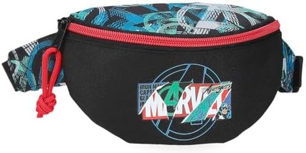 Marvel Disney Shield, astuccio per la scuola, astuccio per bambini, realizzato in poliestere, perfetto per organizzare e trasportare matite e penne, di Joumma Bags., Nero, Taglia unica,