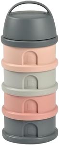 Beaba Stackable 4 Compartments Formula Milk Dispenser, Grey/Pink