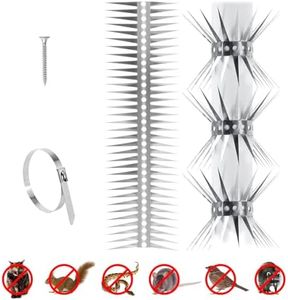 YXYBST Bird Spikes - Stainless Steel Fence Spikes for Pigeons, Raccoons, Snakes - Deterrent Defender (250in)