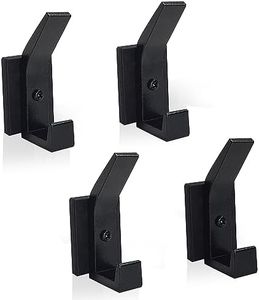 TSUYA Strong Magnetic Double Hooks, 4 Pack Heavy Duty Magnetic Coat Hooks, Black Cruise Magnets Large Hooks for Coat Robe Towel Key Hat