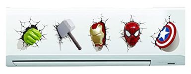 DivineDesigns™ Vinyl Colorful Avengers Printed Air Conditioner Sticker for Home Living Office, Fridge Sticker, Wall Sticker - Pack of 1 (Multicolor, Standard Size, Fit for All Models/Sizes/Brands)