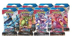 Pokemon Random Sword & Shield, Scarlet & Violet or Sun & Moon Booster Pack: 100% Authentic Factory Sealed (Includes Mystery Card Bundle - V/EX/VMAX 1 in 3!) Bonus: Free Protective Card Holder!