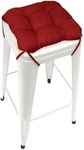 Barnett Home Decor Bar Stool Cushions Square 12x12 Seat Cushion - Fade Resistant Waterproof Cushion for Outdoor Bar Stools - Fits Most Tolix Stools, 12" Metal Bar Stools (Rave Ruby Red, 1)