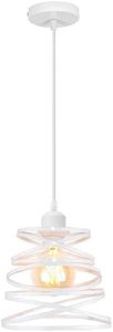 iDEGU Suspension Luminaire Moderne Créatif Lustre Plafonnier de Design à Spirale en Cascade Métal Vintage Éclairage E27 Rétro Lampe Suspension pour Chambre Salon Salle à Manger (20cm, Blanc)