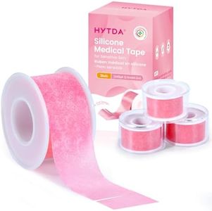 Silicone Medical Tape -1 in × 5 yds (3 Roll) Waterproof Tape for Sensitive Skin Wound Care, Latex-Free, Painless Removal, Reusable for Gauze Pads and First Aid