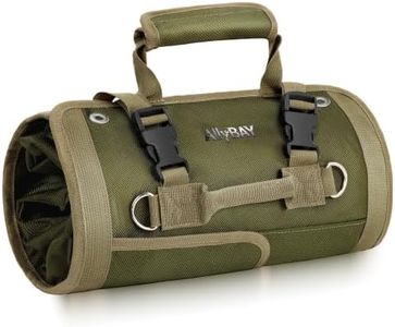 1680D Oxford Roll Up Tool Bag Organizer with Detachable Pouches,Green | Heavy Duty Portable Foldable Tool Storage Bag for Mechanic,Electrician,Truck & Motorcycle,Tool Gifts for Men