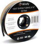 Wirefy 3/16" Heat Shrink Tubing - 3:1 Ratio - Adhesive Lined - Marine Grade Heat Shrink - Black - 50 Feet Roll