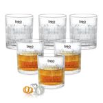 Treo by Milton Elix Whiskey Glass Set of 6 I Premium Glass Tumbler for Bourbon, Scotch & Cocktails I 340 ml