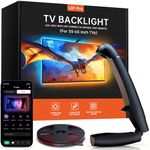 FFJ TV LED Backlight Strip, 14.7ft Cuttable TV Backlight Sync to 55-65 Inch TVs, TV Lights with Sensor, Smart App Control, Game & Music Sync Color Changing