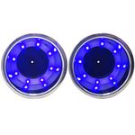 2 Pieces 8 LED Stainless Steel Cup Drink Holder with Drain LED Marine Boat Rv Camper, Available in Blue