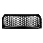 DNA MOTORING GRF-OH-014-BK Glossy Badgeles Honeycomb Mesh Style Front Bumper Grille Compatible with 15-17 Ford F-150