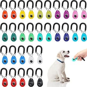 30 Pcs Dog Training Clicker Pet Training Clicker with Wrist Strap Dog Clicker Cat Clicker Pet Clicker Bird Clicker Puppy Training Supplies for Dogs Cats Horses Birds Behavioral Training Accessories